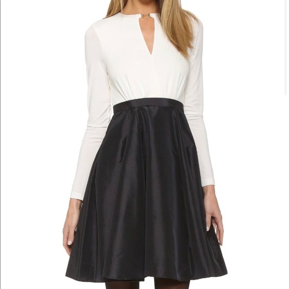 Halston Heritage NWT Colorblock Dress with Tafetta Skirt Size 12